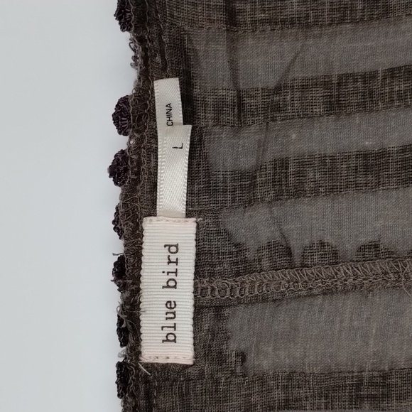 Blue bird sheer vest size large gray lightweight with lace detail women's - Picture 6 of 8